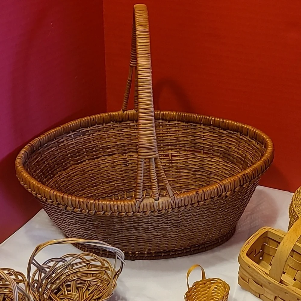 Handcrafted Wicker Basket Set - Brown - Picture 3 of 9